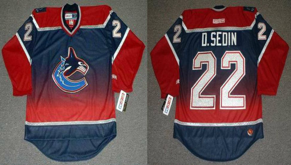2019 Men Vancouver Canucks #22 D.Sedin Red CCM NHL jerseys